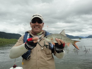 Lure fishing in Bhumibol lake Tak province northern Thailand